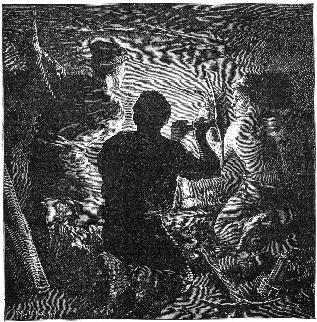 Hiilikaivosonnettomuus, Tynewydd Colliery, Etelä-Wales, huhtikuu 1877 c1885 tekijältä William Heysham Overend