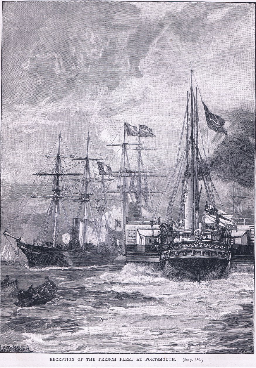 Ranskan laivaston vastaanotto Portsmouthissa 1865 jKr tekijältä William Heysham Overend
