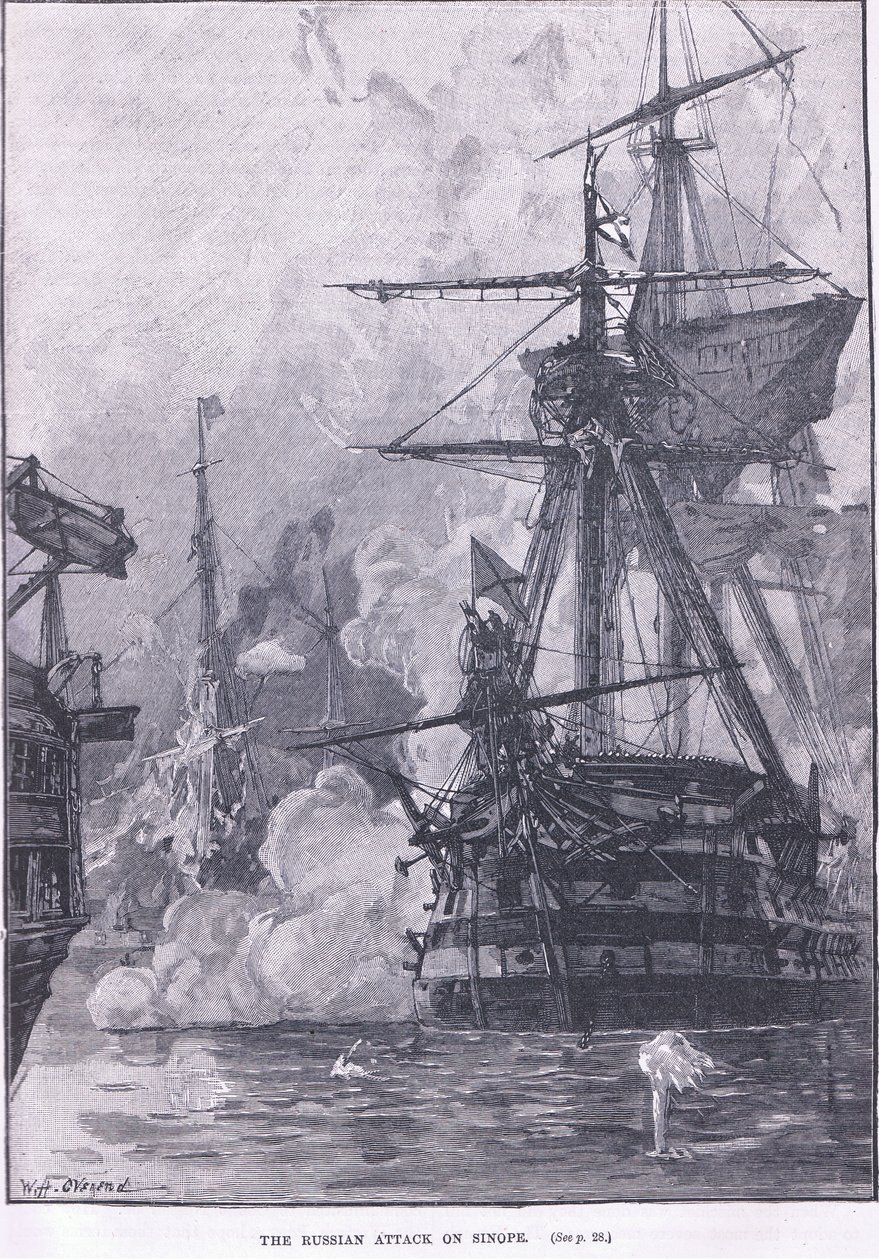 Venäjän hyökkäys Sinopea vastaan 1853 jKr tekijältä William Heysham Overend
