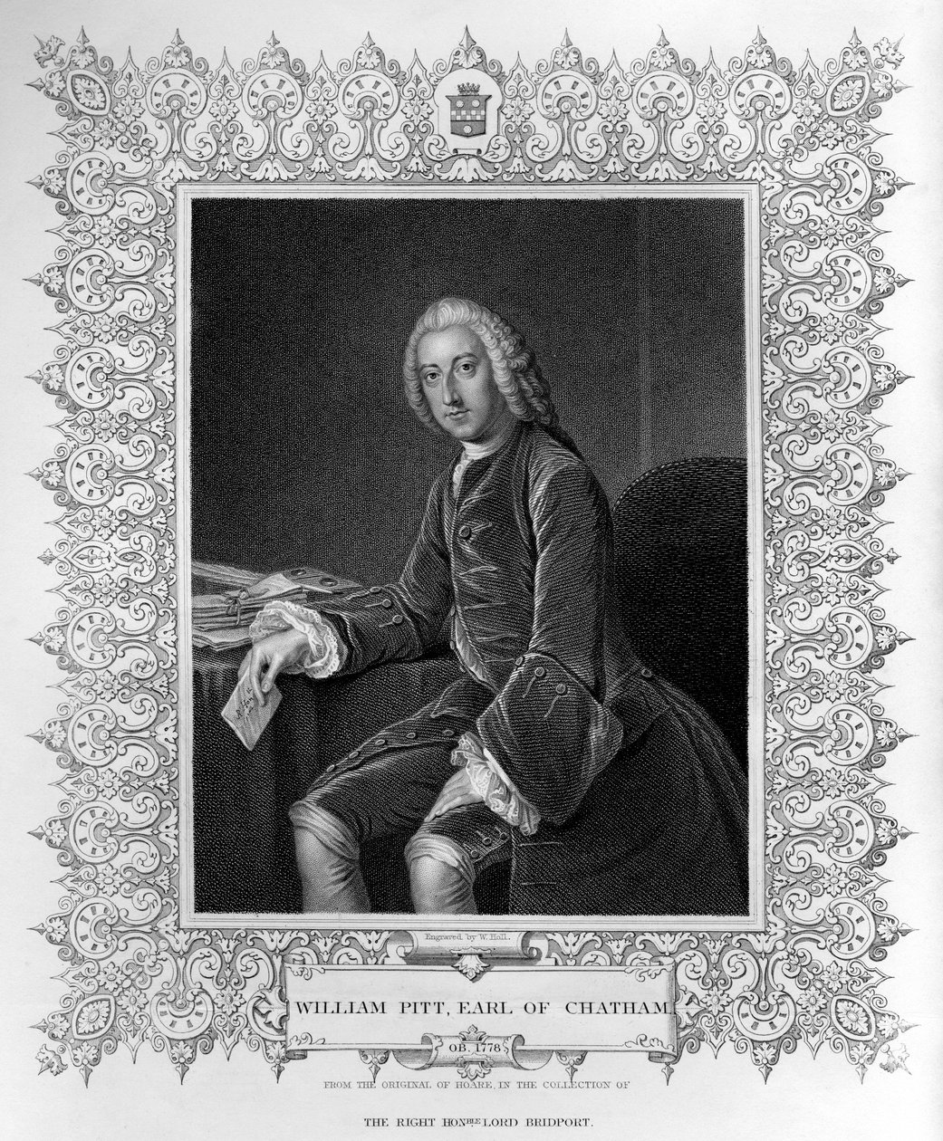 William Pittin, Chathamin 1. jaarlin, muotokuva, kaivertanut William Holl nuorempi (1807-71) tekijältä William Hoare