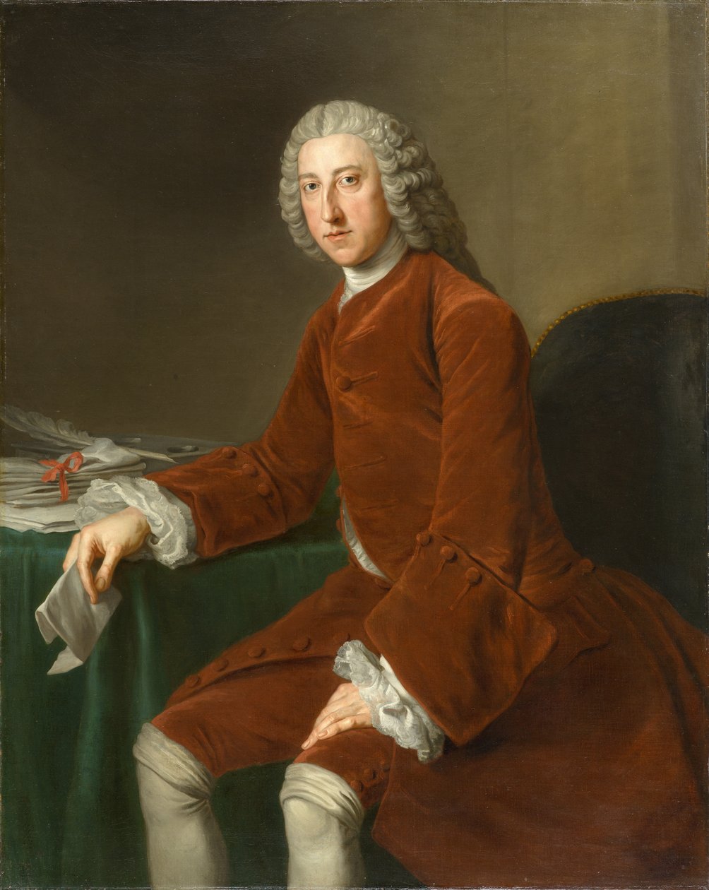 William Pitt, myöhemmin Chathamin ensimmäinen jaarli (1708-1778), noin 1754 (öljy kankaalle) tekijältä William Hoare