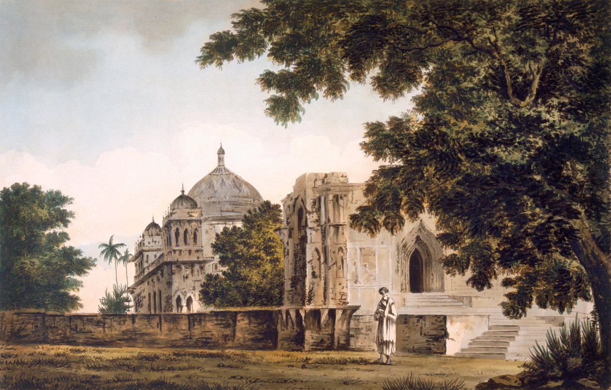 Näkymä moskeijalle Mounheerissa, pubissa. 1780-83. tekijältä William Hodges