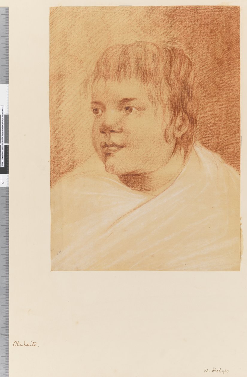 Sivu 18 Otaheite, 1768-75 (punainen ja valkoinen liitu) tekijältä William Hodges