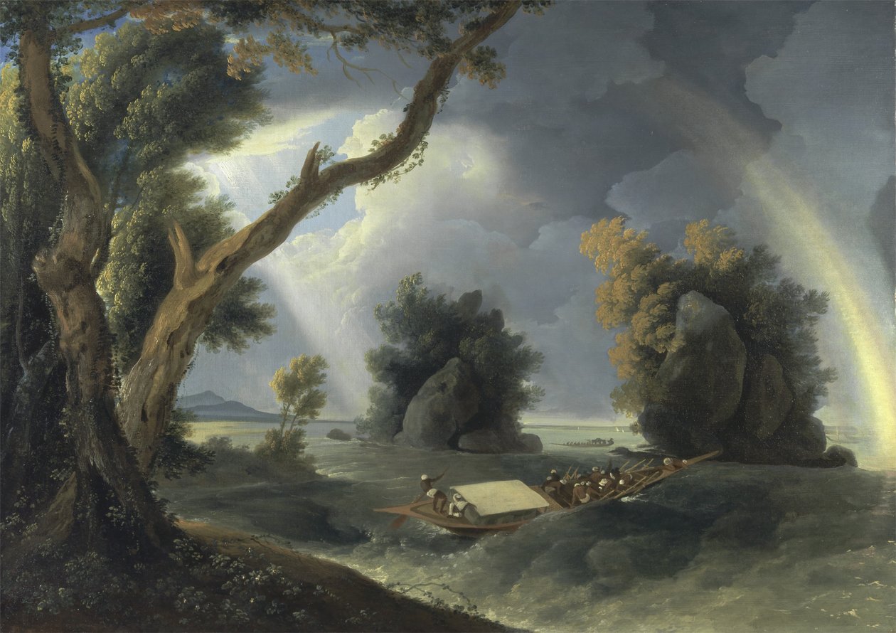 Storm on the Ganges, Mrs Hastings lähellä Colgon Rocksia, n. 1790 (öljy kankaalle) tekijältä William Hodges