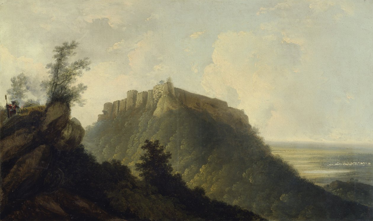 Bidjegurin linnake, n. 1784 (öljy kankaalle) (katso myös 150249) tekijältä William Hodges