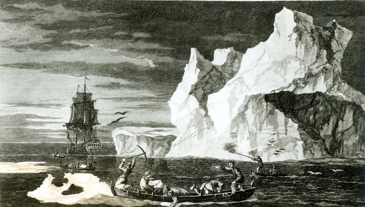 Jääsaaret 9. tammikuuta 1773, kaiverrus B. T. Pouney, 31. helmikuuta 1777 tekijältä William Hodges