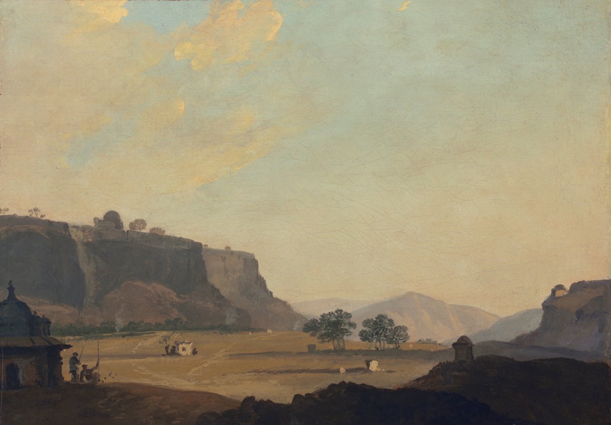 Näkymä lähellä Fort Gwalioria, Intia, n. 1783 tekijältä William Hodges
