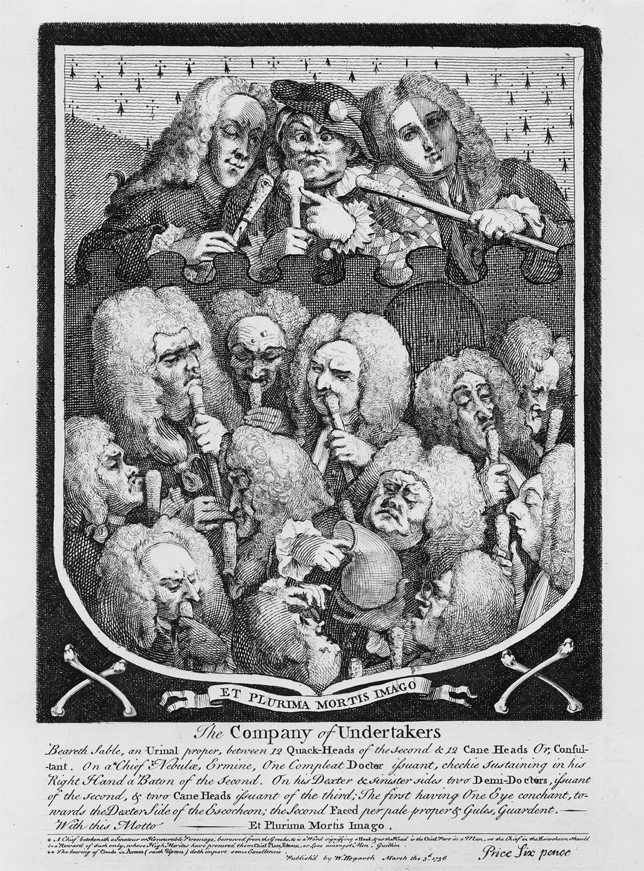 Lääkäreiden konsultaatio, 1736 tekijältä William Hogarth