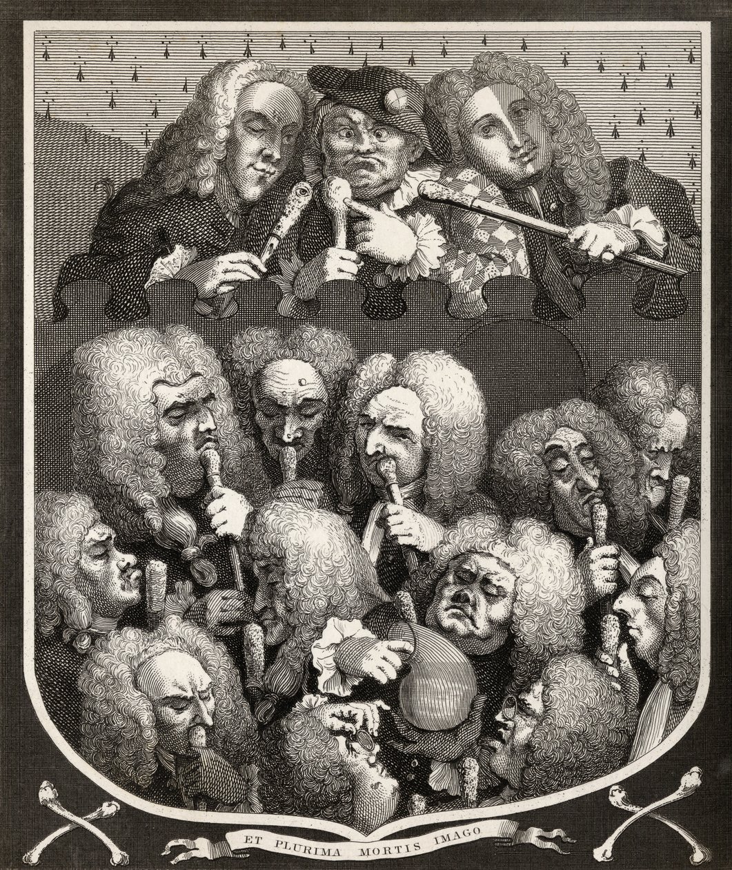 A Consultation of Physicians, tai The Company of Undertakers, teoksesta The Works of William Hogarth, julkaistu 1833 (litho) tekijältä William Hogarth