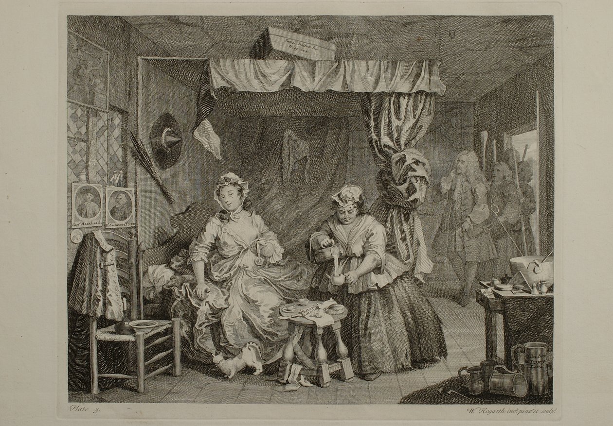 Ilotytön tie: taulu 3 tekijältä William Hogarth
