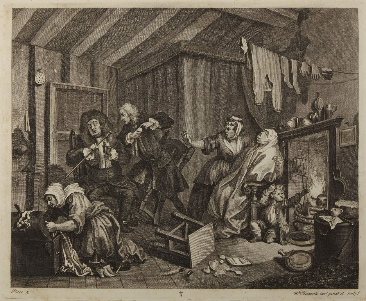 Ilotytön tie, taulu 5 tekijältä William Hogarth