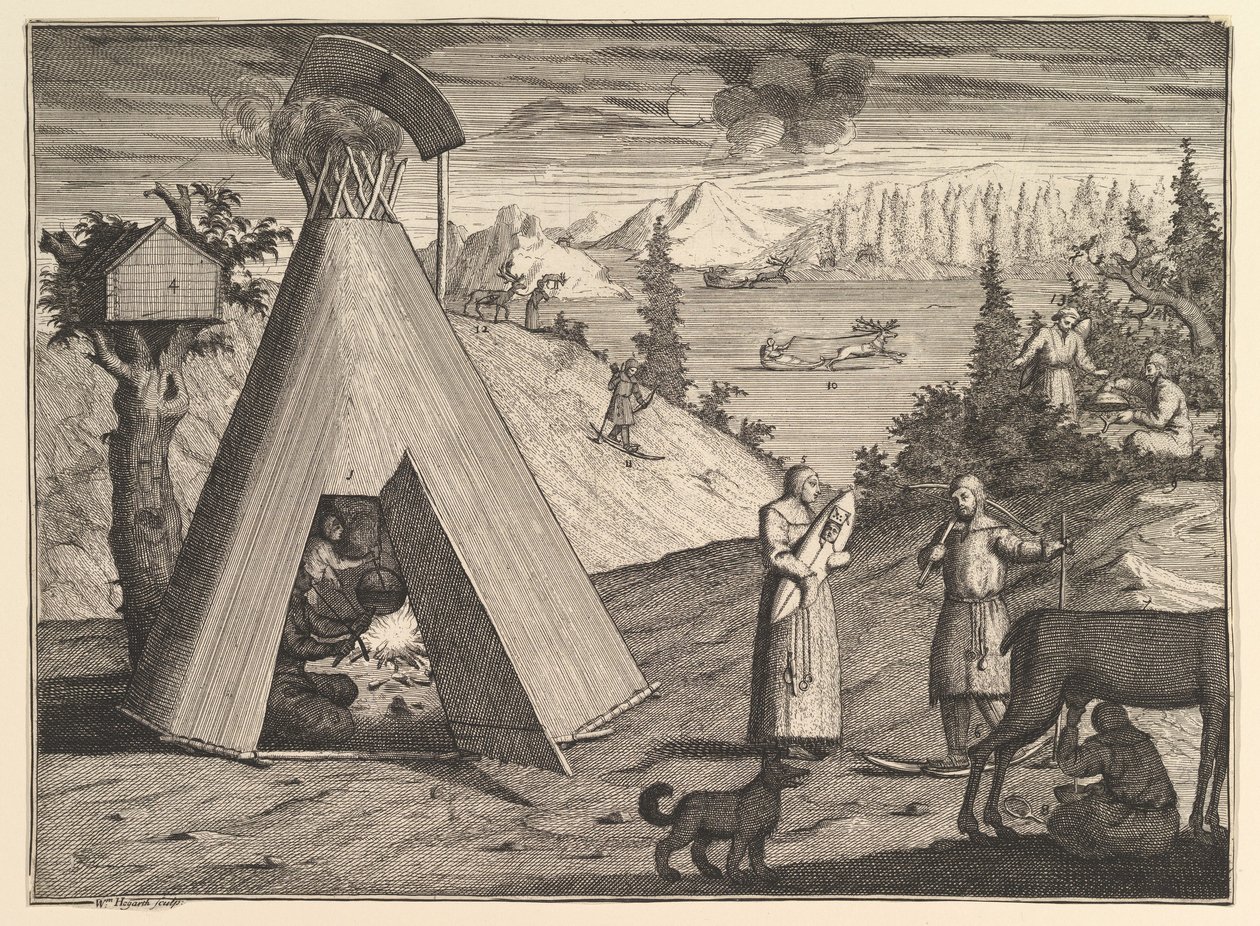 Lapin kota Aubry de La Mottrayes matkustaa ympäri Eurooppaa, Aasiaa ja osa..., 1723-24. tekijältä William Hogarth