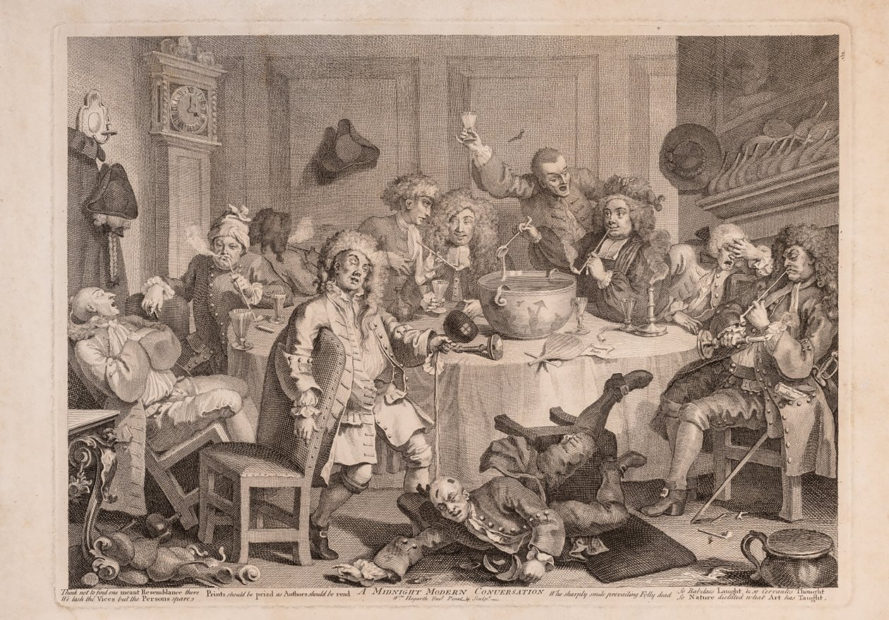 Keskustelu keskiyön modernista maailmasta tekijältä William Hogarth