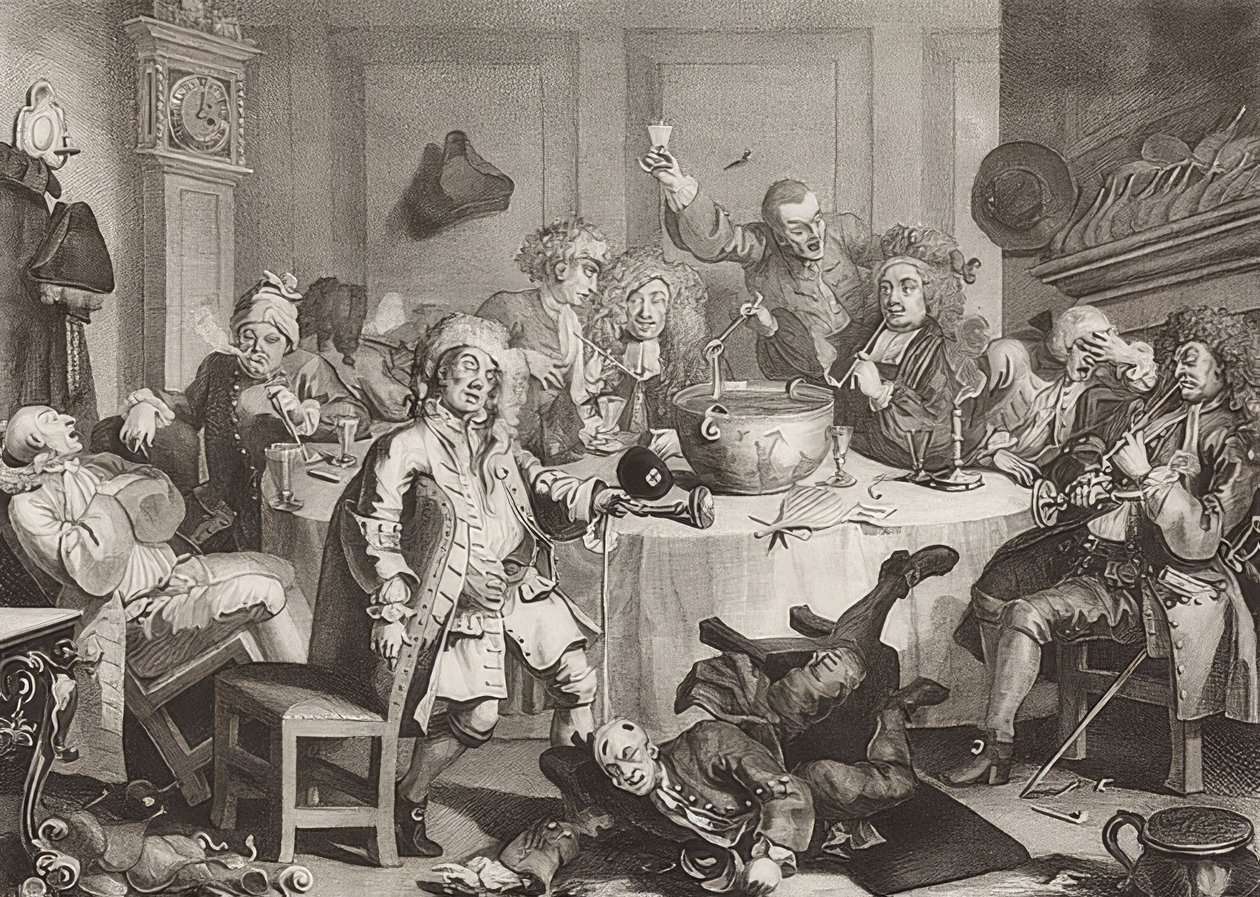 Keskiyön moderni keskustelu. 1733 tekijältä William Hogarth