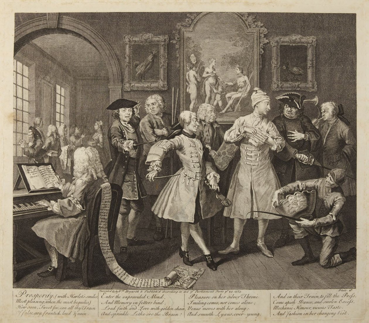 Elostelijan ura, laatta 2 tekijältä William Hogarth