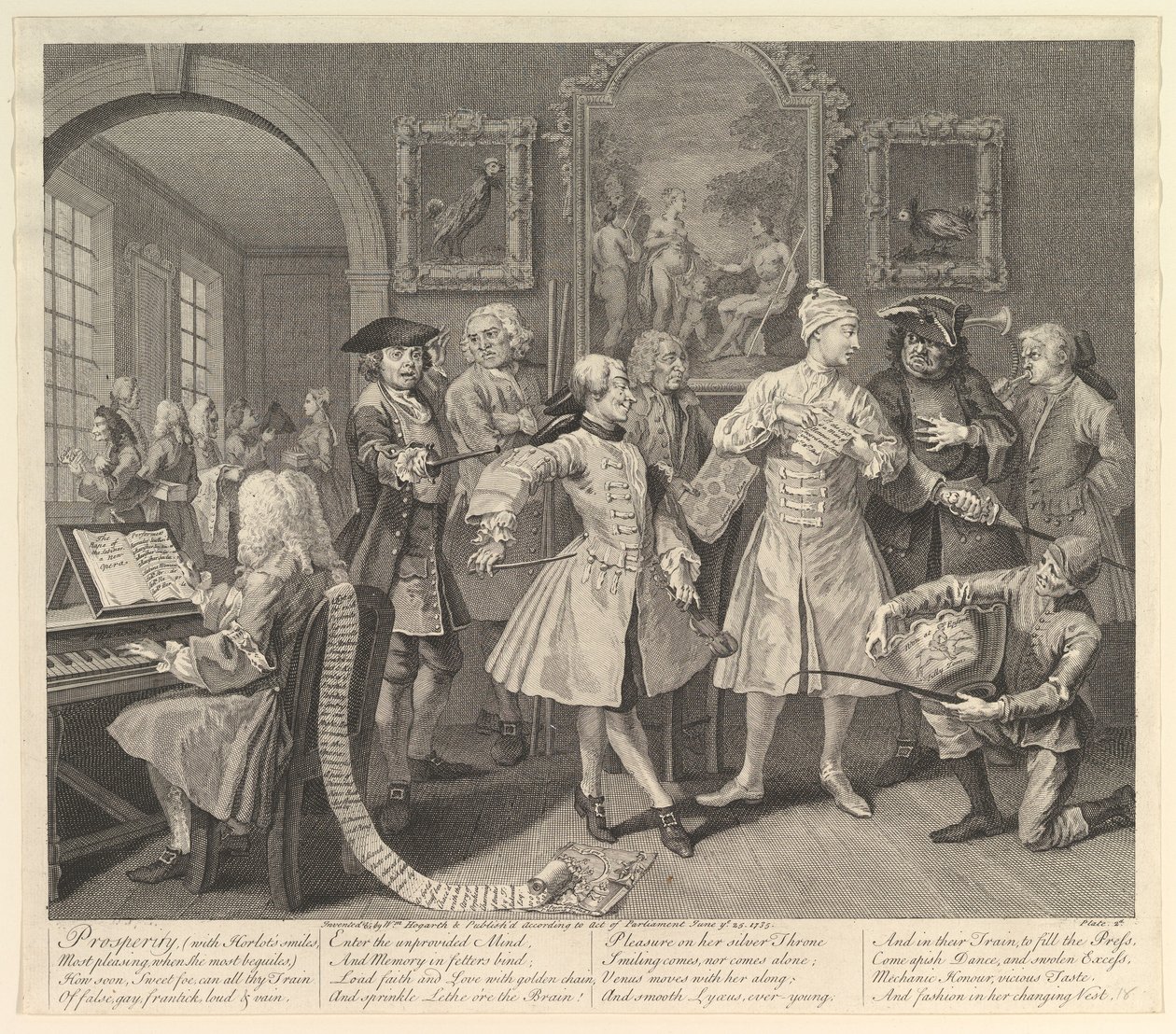 A Rakes Progress, levy 2, 25. kesäkuuta 1735. tekijältä William Hogarth