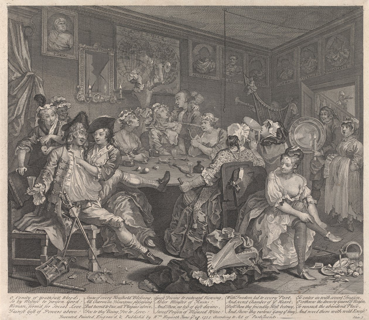 Irstailijan tie, laatta 3: Hän mässäilee tekijältä William Hogarth