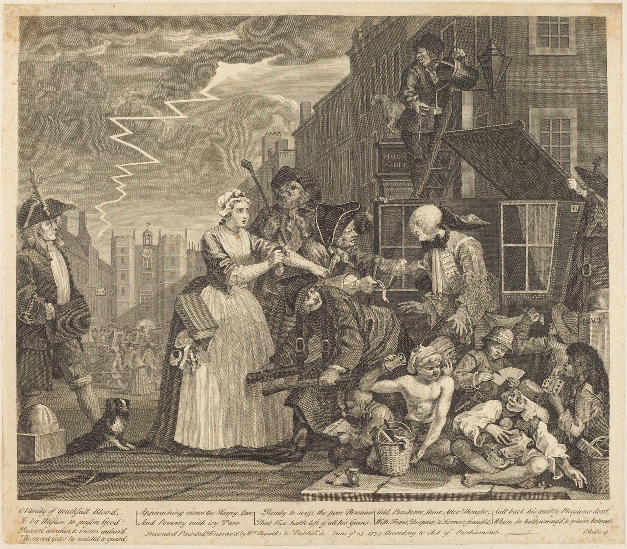 Elostelijan tie: laatta 4 tekijältä William Hogarth