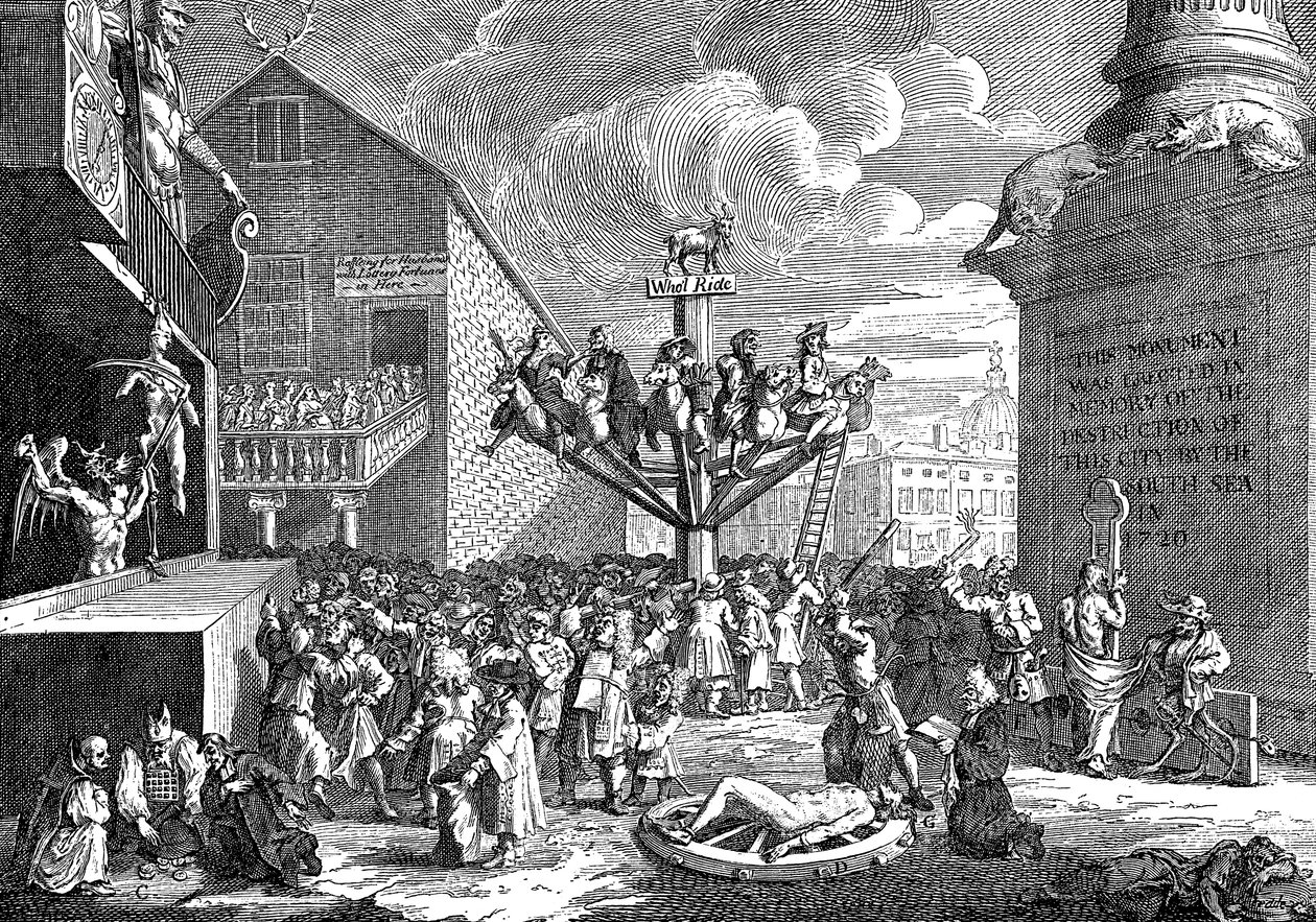 Satire on the South Sea Company, 1721 tekijältä William Hogarth