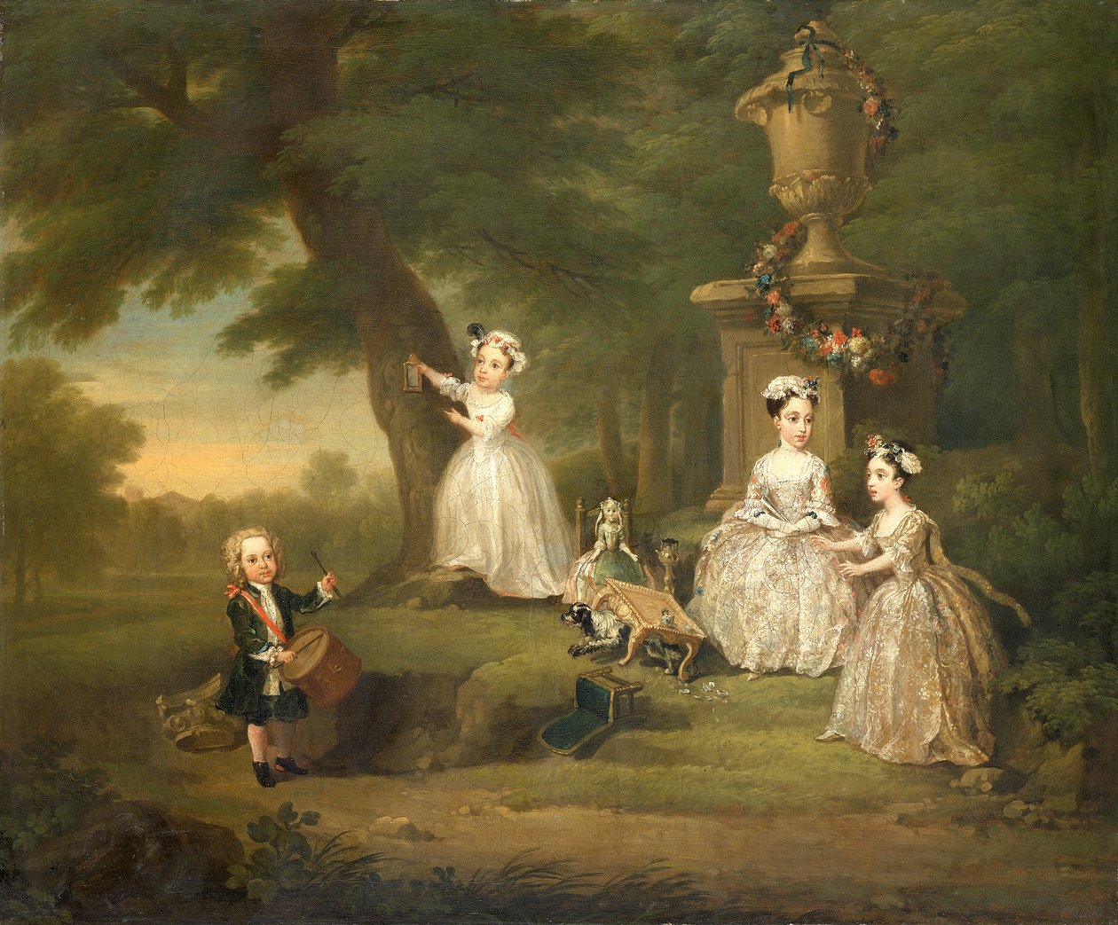"Lasten teejuhla", 1730 tekijältä William Hogarth