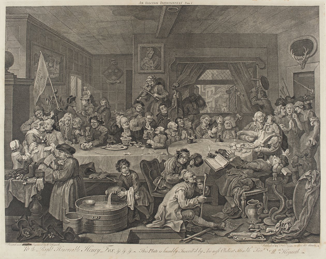 Vaalipäivälliset tekijältä William Hogarth