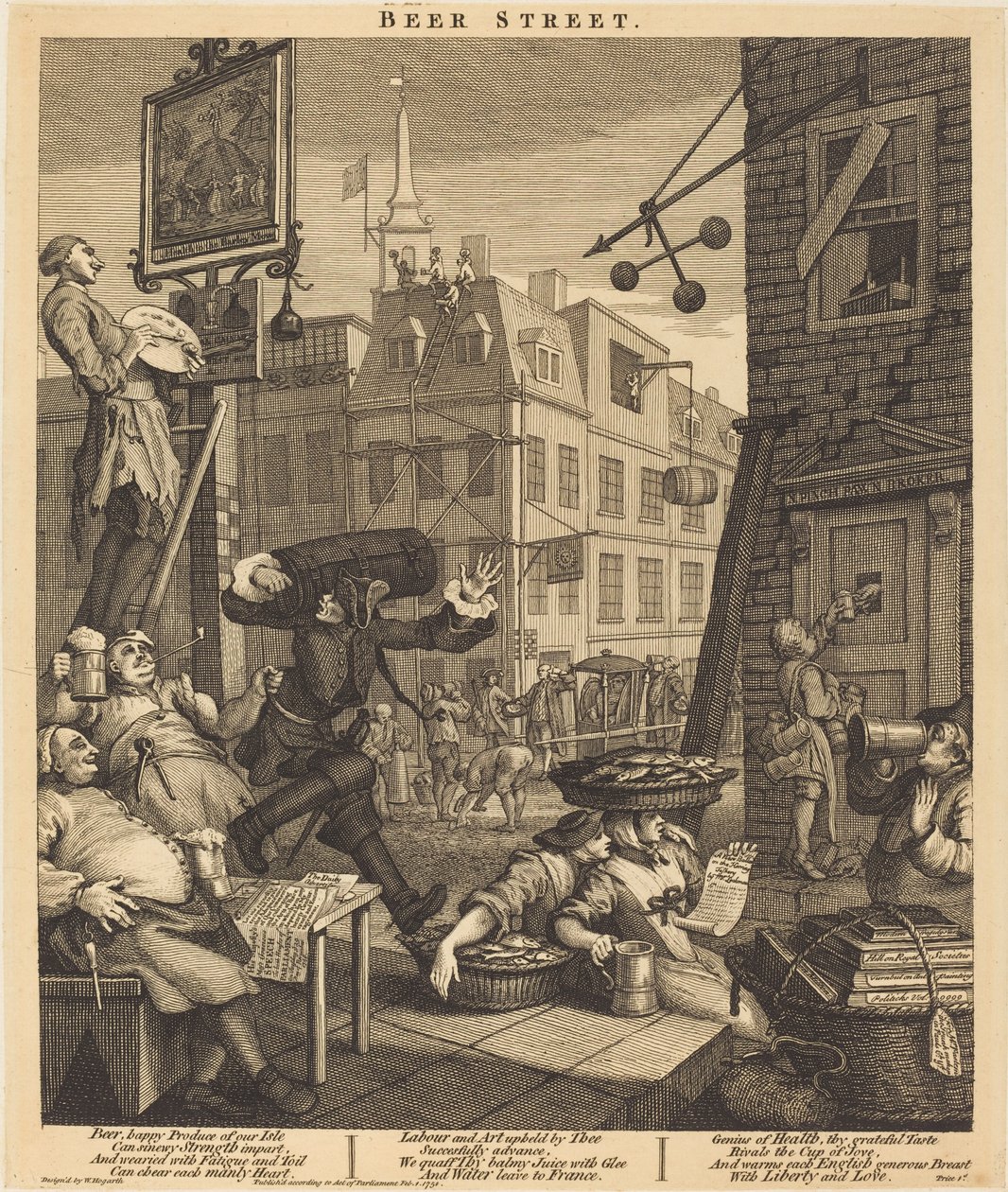 Beer Street tekijältä William Hogarth