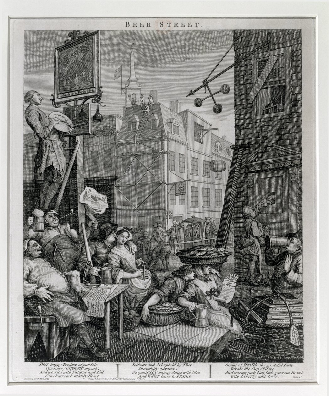 Beer Street, 1751 tekijältä William Hogarth