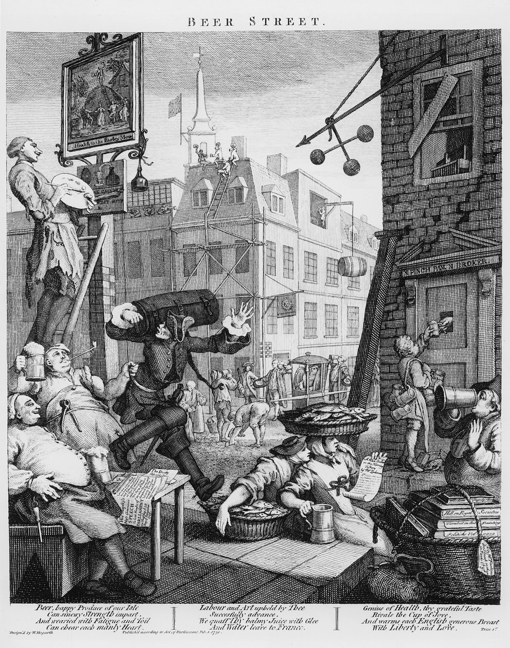 Beer Street, 1751 tekijältä William Hogarth