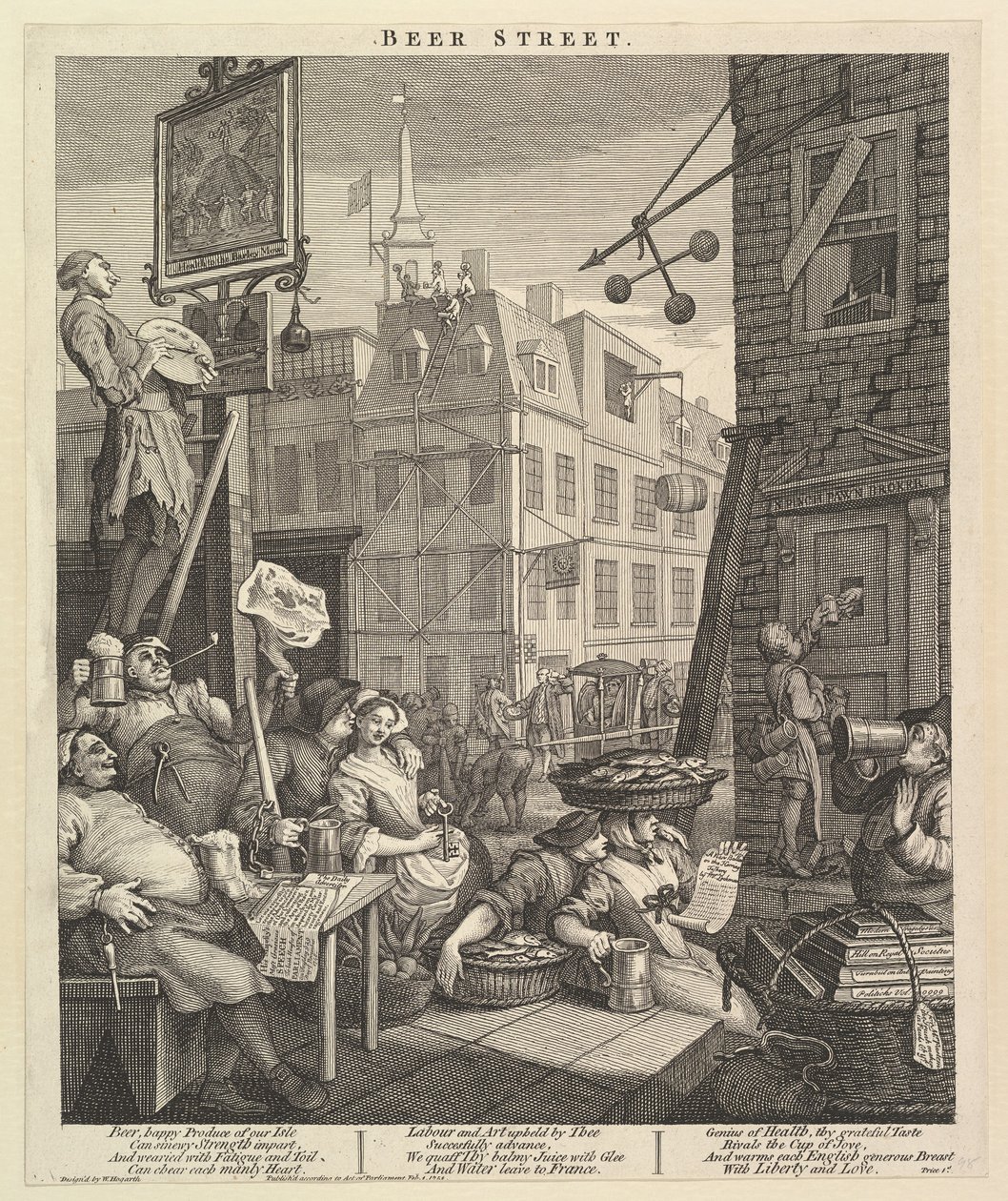 Beer Street, 4. helmikuuta 1751. tekijältä William Hogarth