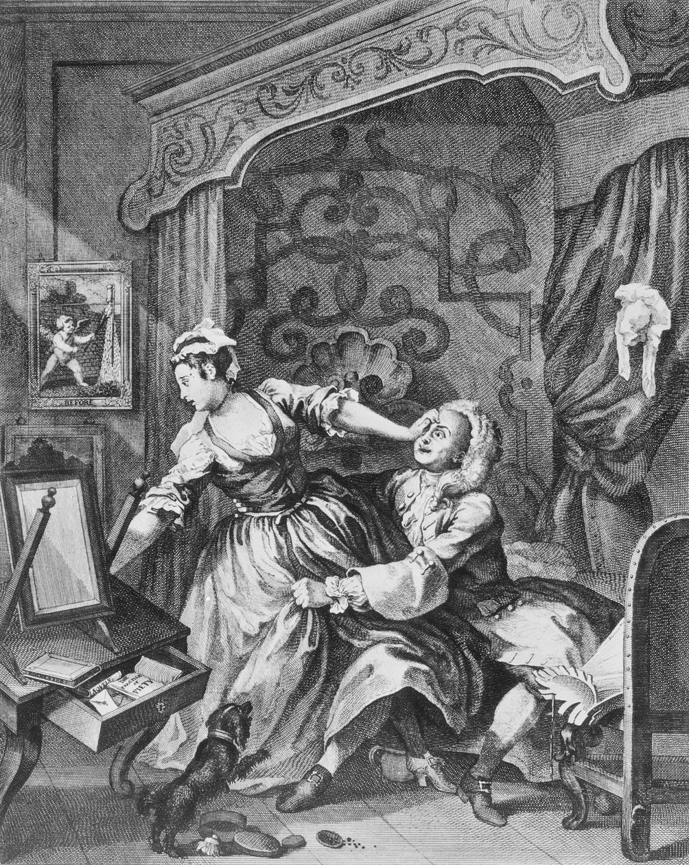 Ennen, 1736 tekijältä William Hogarth