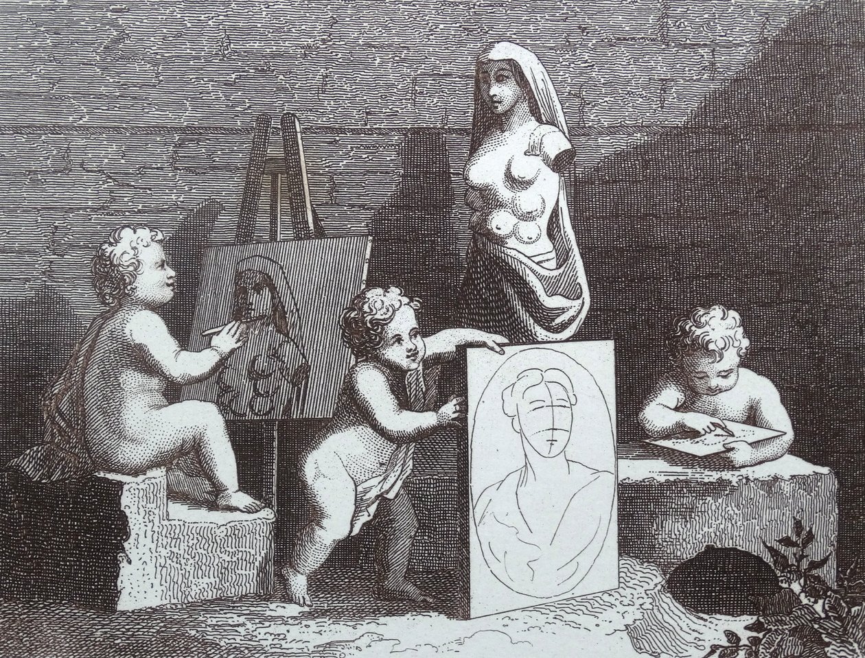 Pojat kurkistamassa luontoon tekijältä William Hogarth