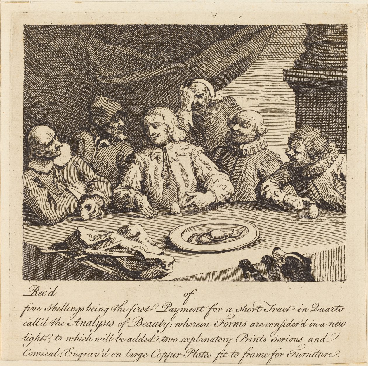 Kolumbus rikkoo munaa tekijältä William Hogarth