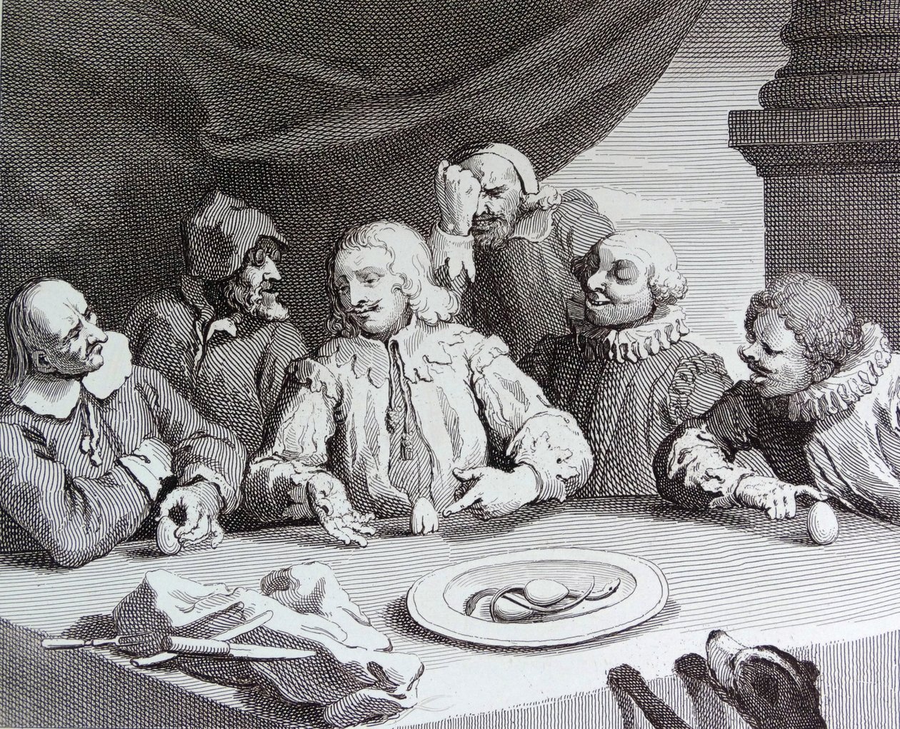 Kolumbus rikkoo munaa tekijältä William Hogarth