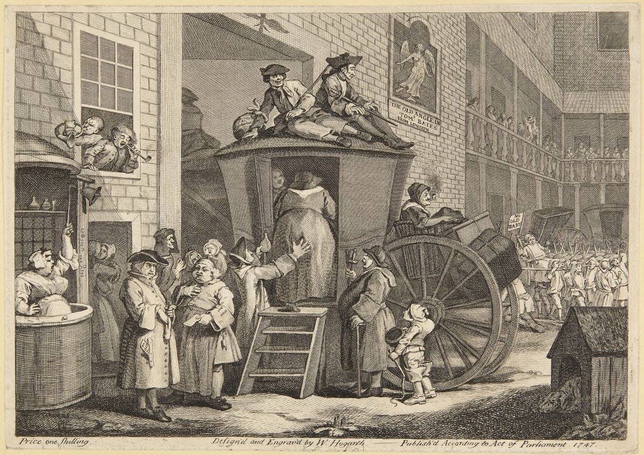 Maaseutukievarin piha tekijältä William Hogarth