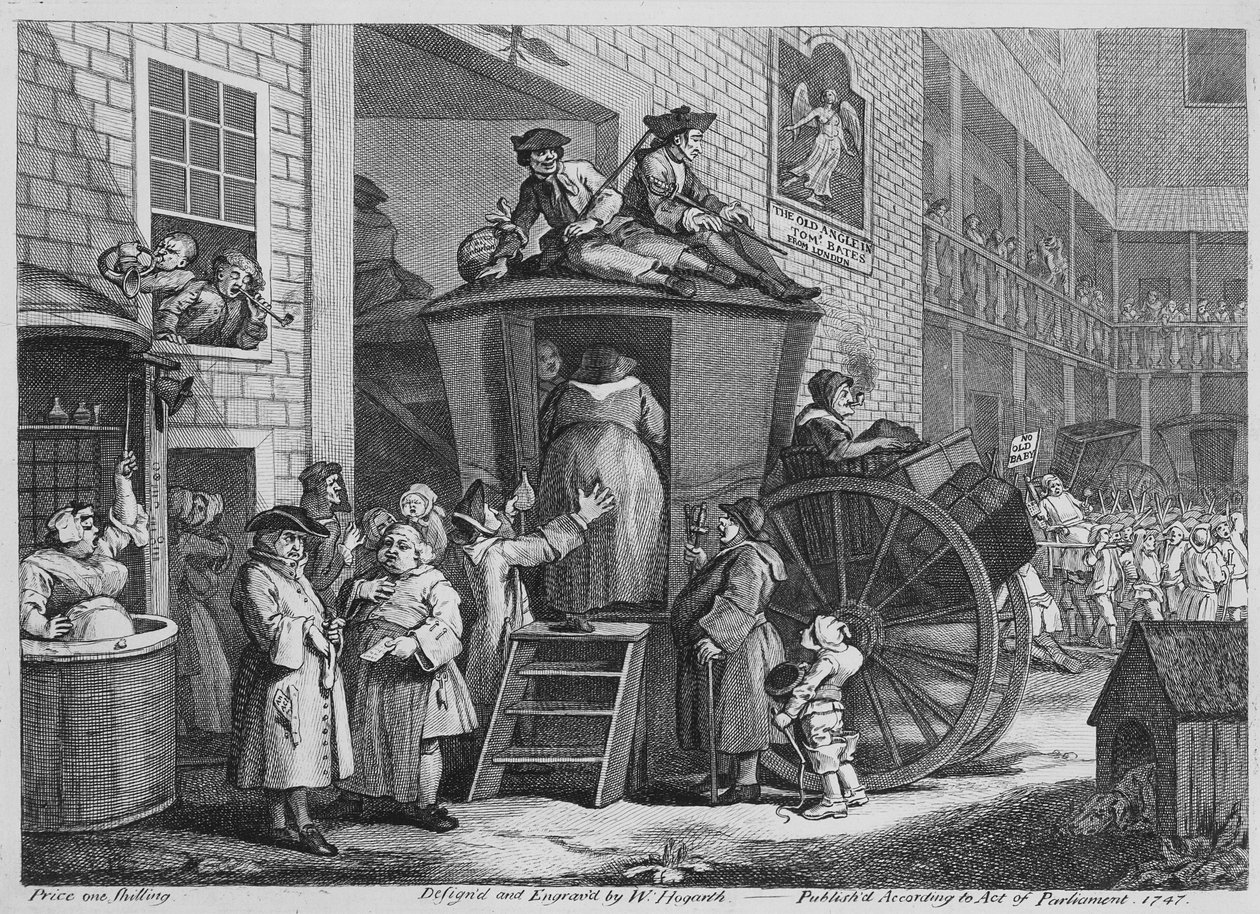 Country Inn Yard, 1747 tekijältä William Hogarth