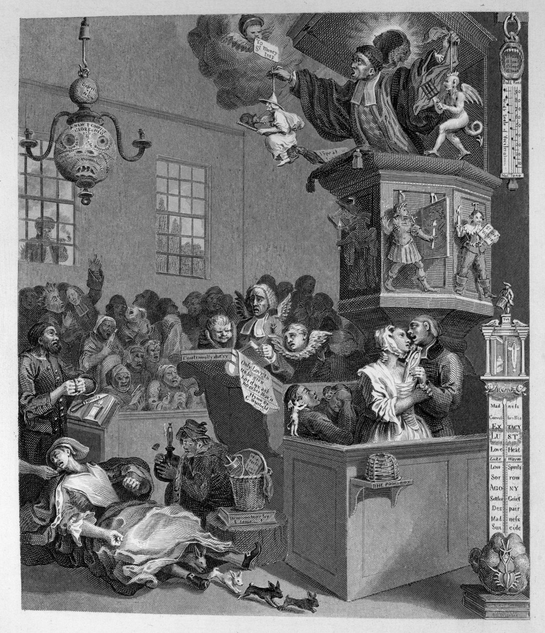 Uskollisuus, taikausko ja fanaattisuus tekijältä William Hogarth