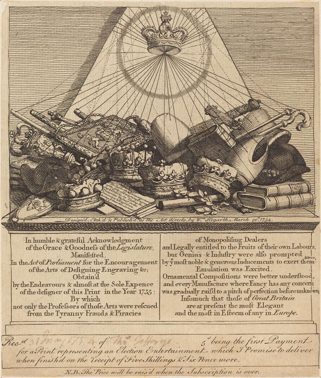 Kruunuja, hiiriä, nukkeja jne. tekijältä William Hogarth