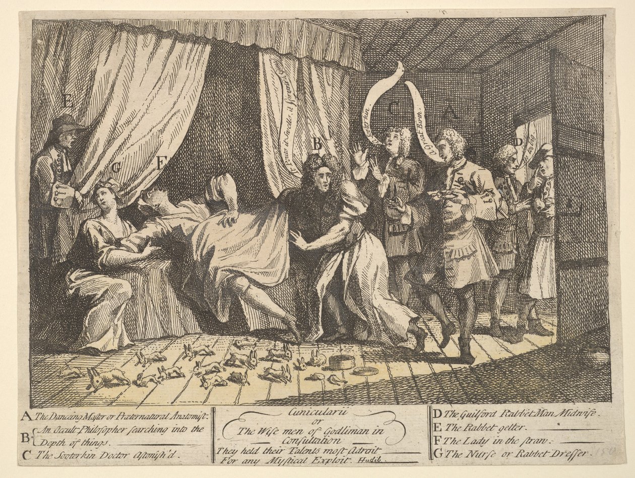 Cunicularii eli Godlimonin viisaat neuvottelussa, joulukuu 1726. tekijältä William Hogarth