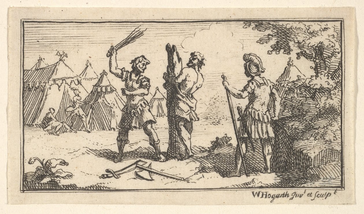 Fustigatio John Beaver, Rooman sotilaalliset rangaistukset, 1725, vuoden 1725 jälkeen. tekijältä William Hogarth