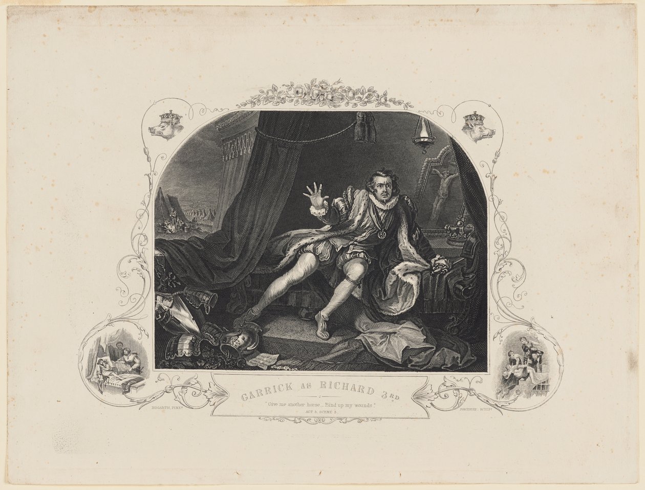 Garrick Rikhard kolmantena tekijältä William Hogarth