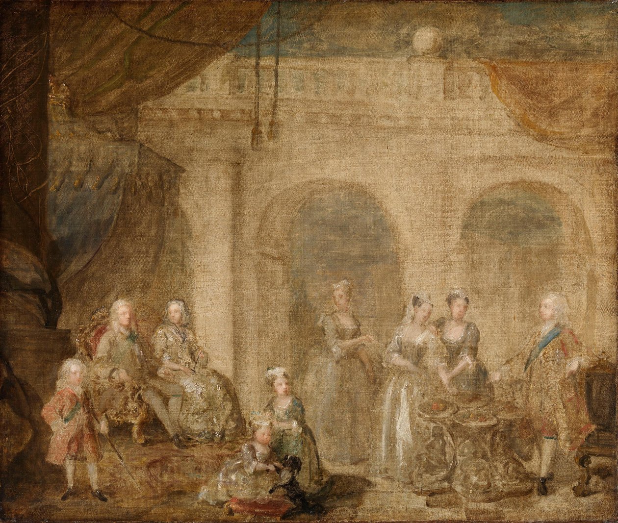 Englannin kuningas Yrjö II ja hänen perheensä tekijältä William Hogarth