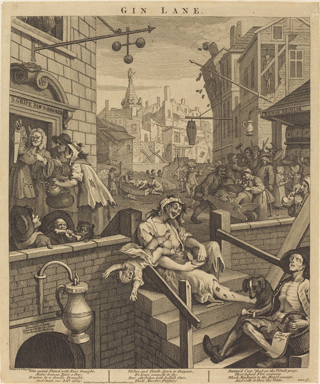 Gin Lane tekijältä William Hogarth