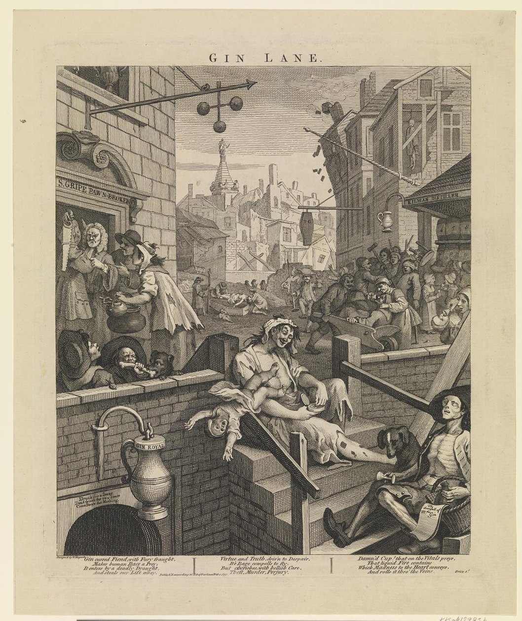 Gin Lane tekijältä William Hogarth