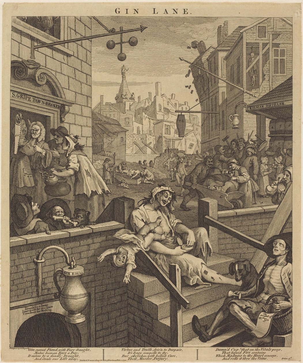 Gin Lane tekijältä William Hogarth