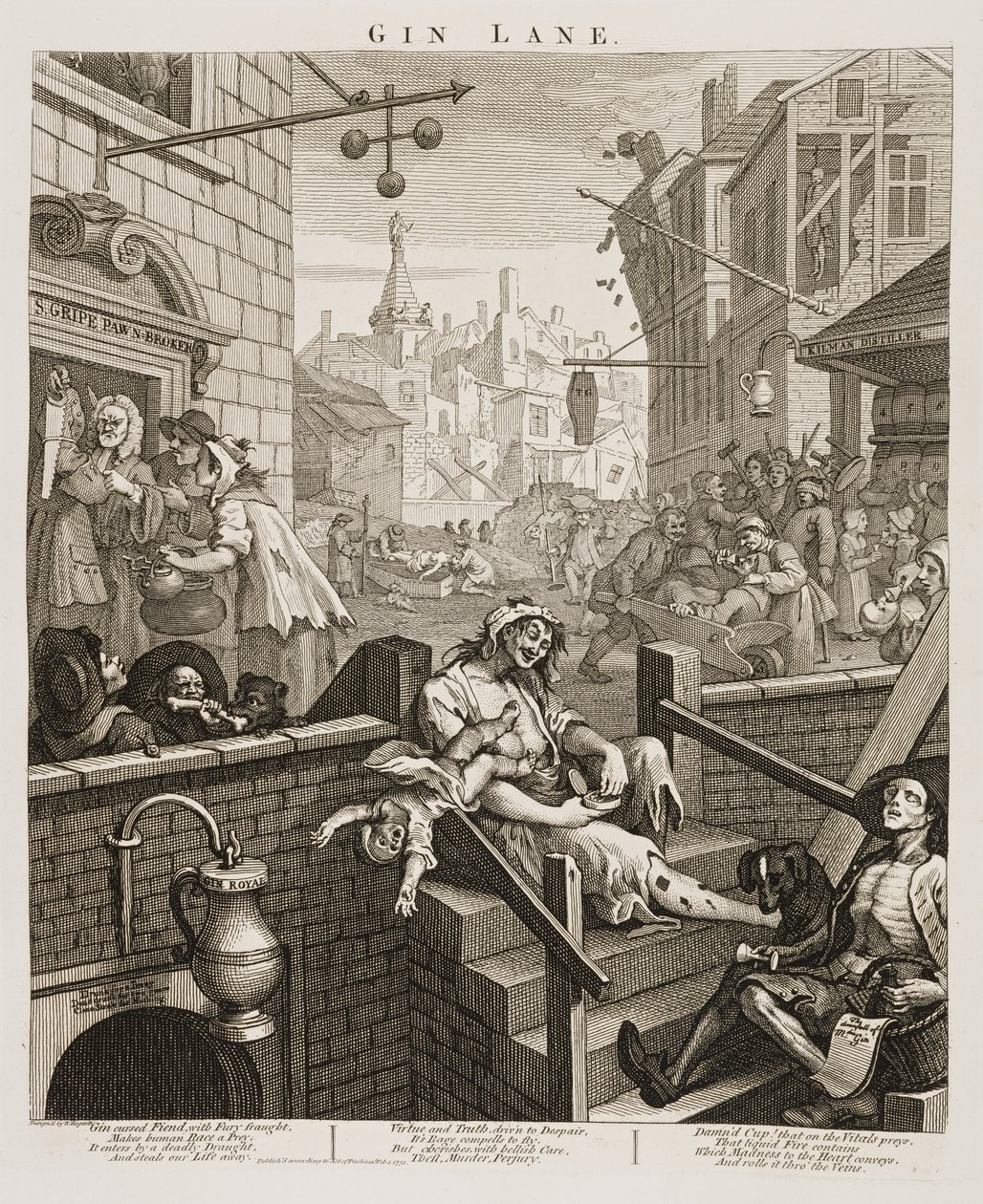 Gin Lane tekijältä William Hogarth