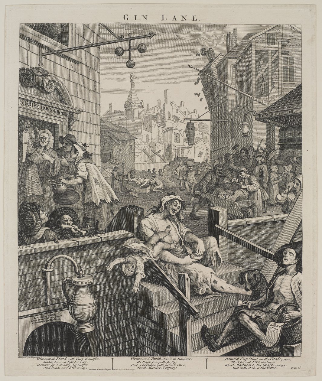 Gin Lane tekijältä William Hogarth
