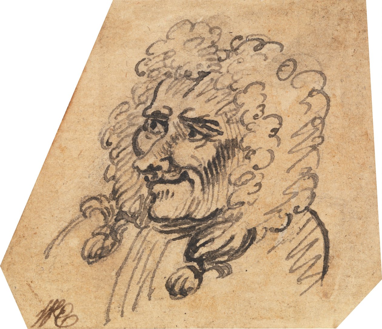Grotesker Männerkopf tekijältä William Hogarth
