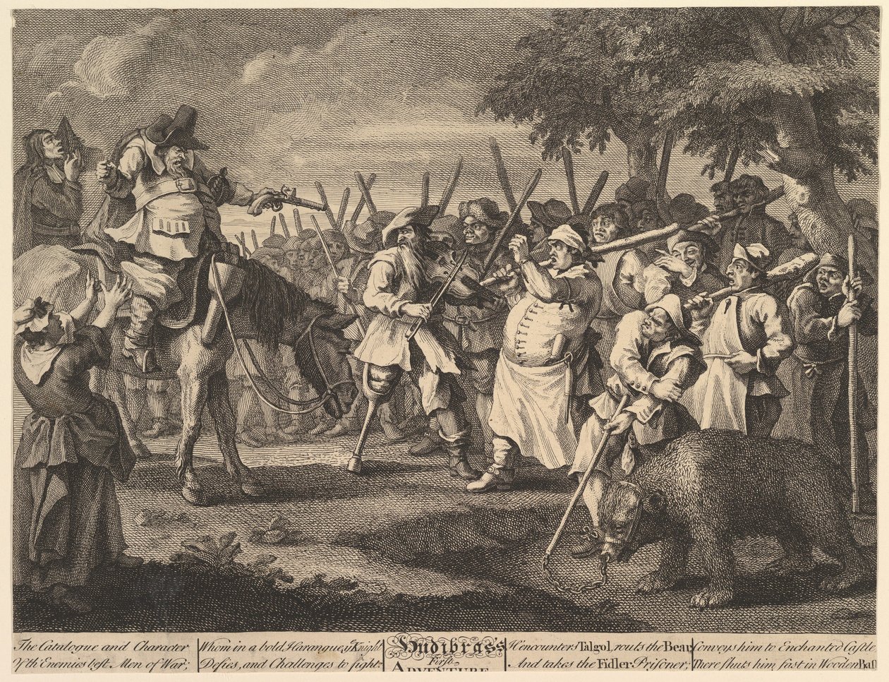 Hudibras First Adventure Kaksitoista suurta kuvitusta Samuel Butlersille Hudi..., helmikuu 1725-26. tekijältä William Hogarth