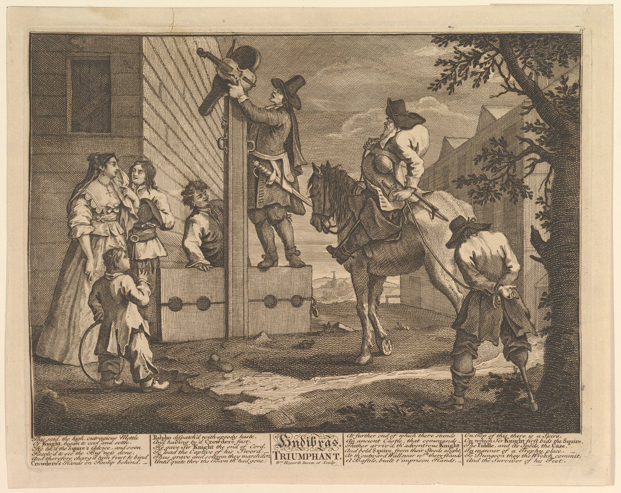 Hudibras Triumphant Triumphant 12 Large Illustrations Samuel Butlers Hudibras, levy 4, 1725-68. tekijältä William Hogarth