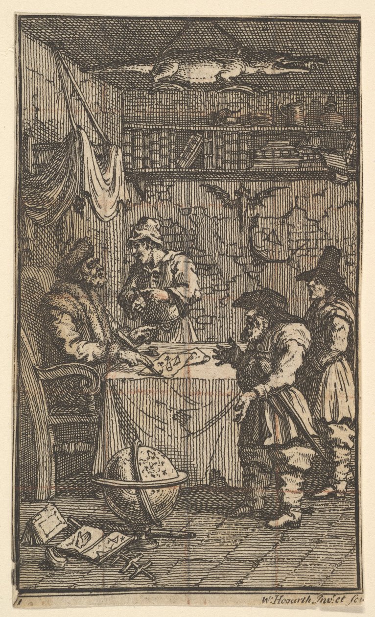 Hudibras vierailee Sidrophel Seventeen Small Illustrations for Samuel Butlers Hudibras..., 1721-26. tekijältä William Hogarth